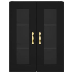 Armadietti a Parete 2 pz Neri in Legno Multistrato 3197922