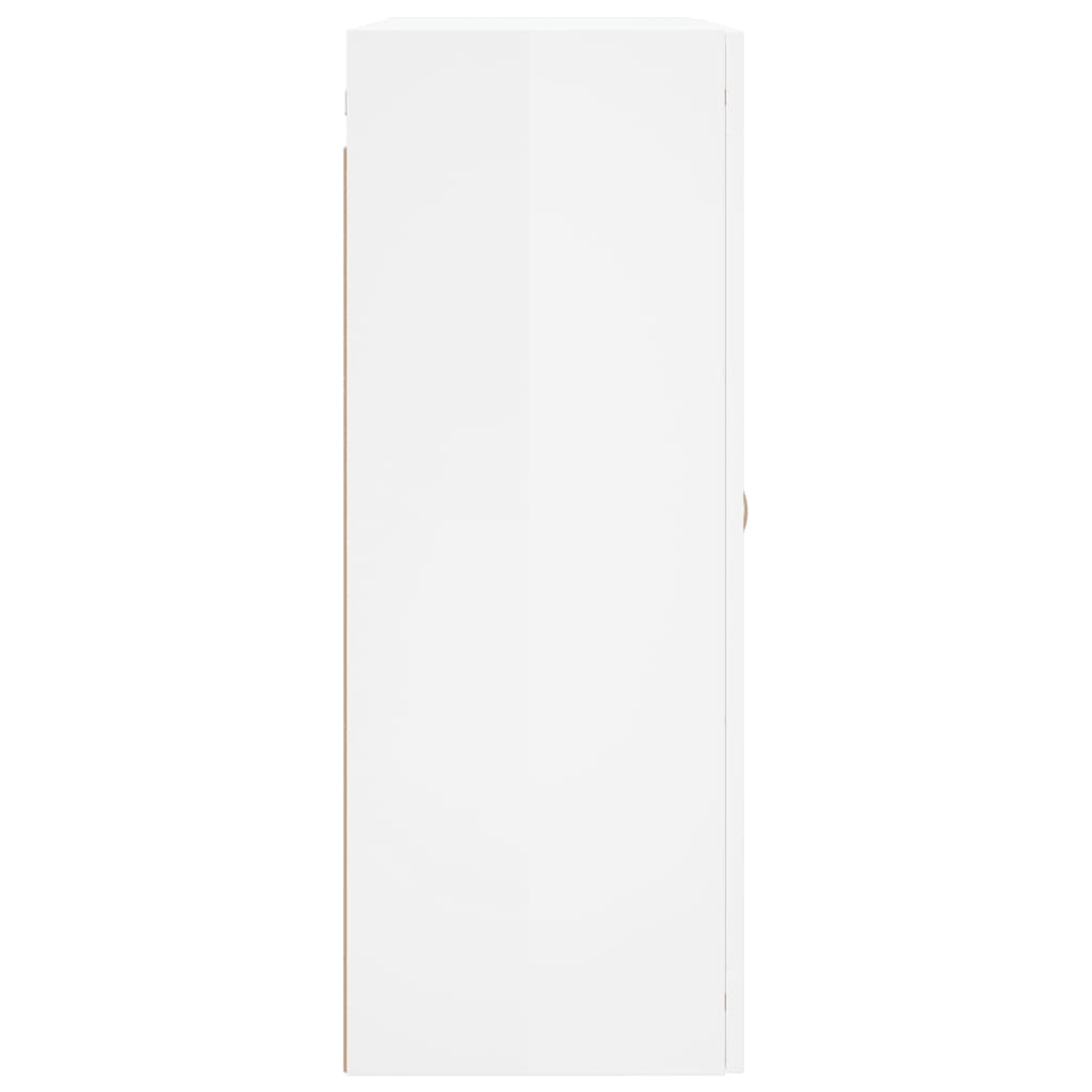 Armadietti a Parete 2 pz Bianco Lucido in Legno Multistrato 3197923