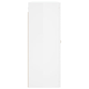 Armadietti a Parete 2 pz Bianco Lucido in Legno Multistrato 3197923