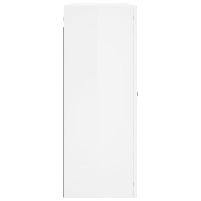 Armadietti a Parete 2 pz Bianco Lucido in Legno Multistrato 3197923