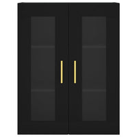 Armadietti a Parete 2 pz Neri in Legno Multistrato 3197930