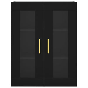 Armadietti a Parete 2 pz Neri in Legno Multistrato