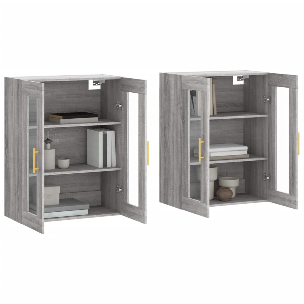 Armadietti a Parete 2 pz Grigio Sonoma in Legno Multistratocod mxl 94141