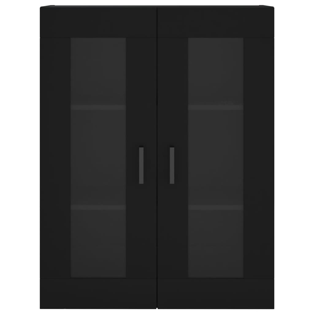 Armadietti a Parete 2 pz Neri in Legno Multistrato 3197938