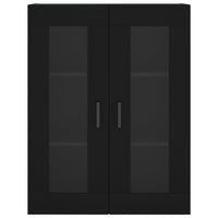 Armadietti a Parete 2 pz Neri in Legno Multistrato