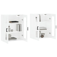 Armadietti a Parete 2 pz Bianco Lucido in Legno Multistratocod mxl 118078