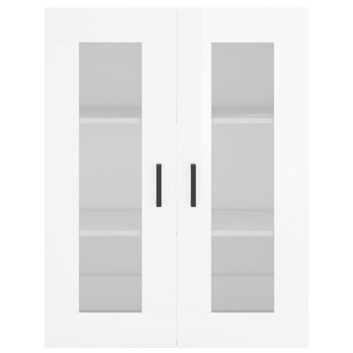 Armadietti a Parete 2 pz Bianco Lucido in Legno Multistrato 3197939