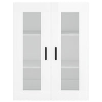 Armadietti a Parete 2 pz Bianco Lucido in Legno Multistrato 3197947