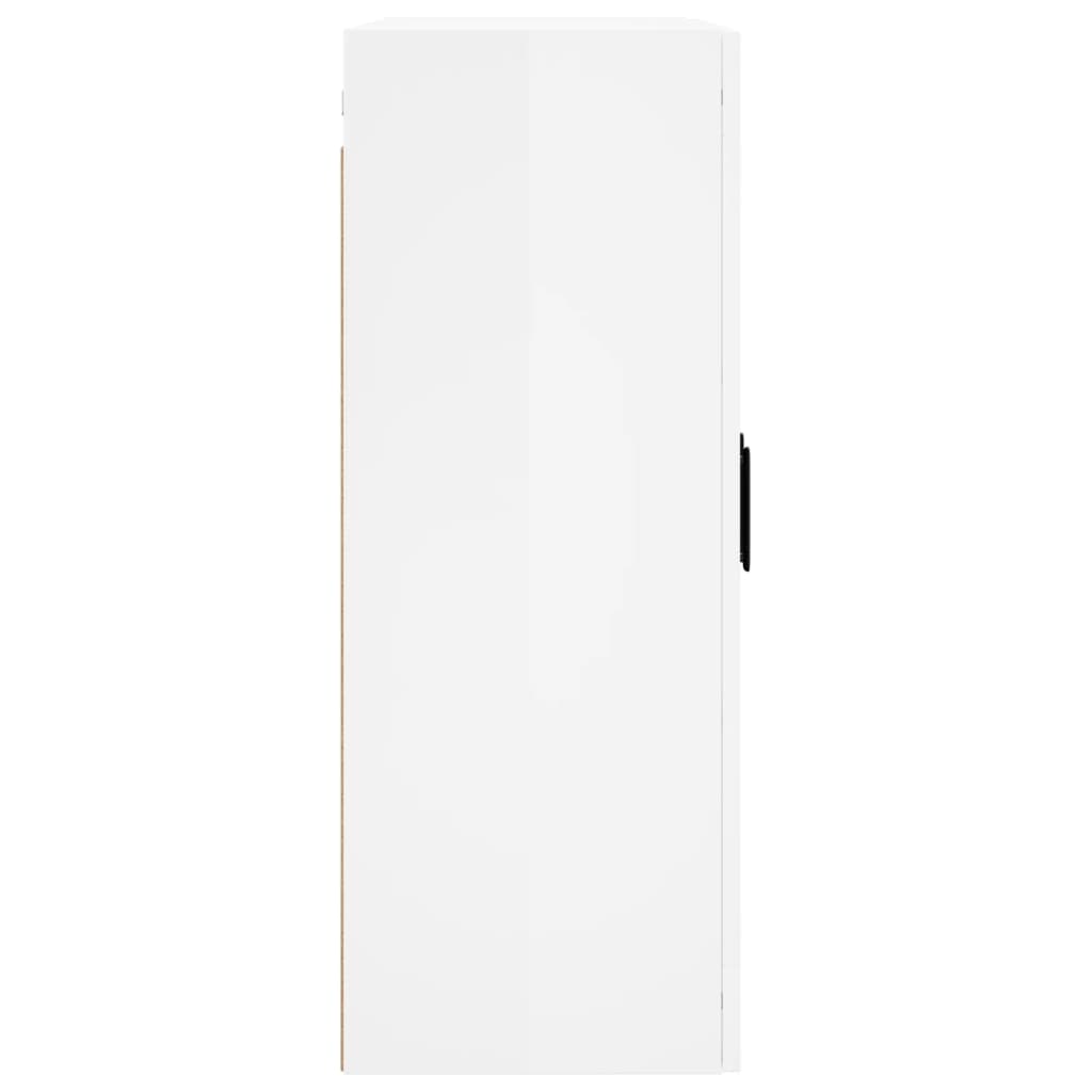 Armadietti a Parete 2 pz Bianco Lucido in Legno Multistrato 3197947