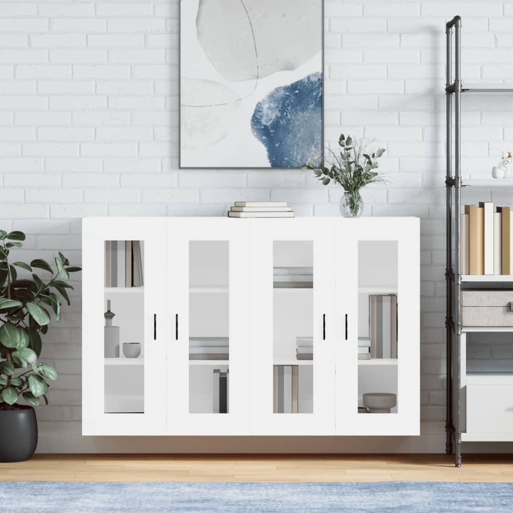 Armadietti a Parete 2 pz Bianchi in Legno Multistratocod mxl 118081