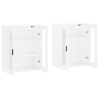 Armadietti a Parete 2 pz Bianco Lucido in Legno Multistrato 3197955