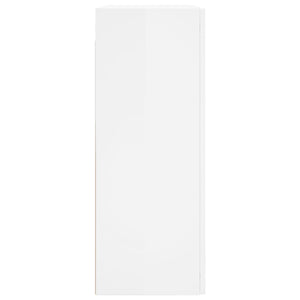 Armadietti a Parete 2 pz Bianco Lucido in Legno Multistrato 3197955