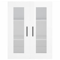 Armadietti a Parete 2 pz Bianco Lucido in Legno Multistrato 3197963