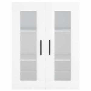 Armadietti a Parete 2 pz Bianco Lucido in Legno Multistrato 3197963