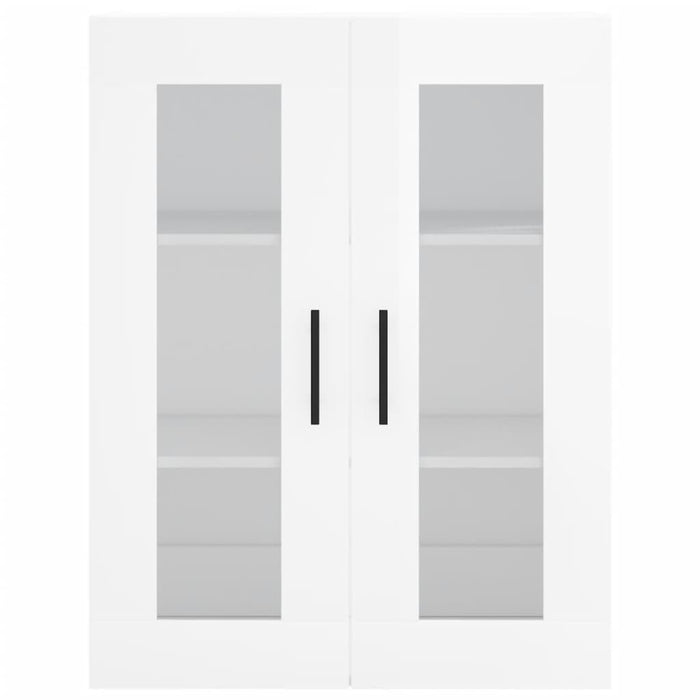 Armadietti a Parete 2 pz Bianco Lucido in Legno Multistrato 3197963