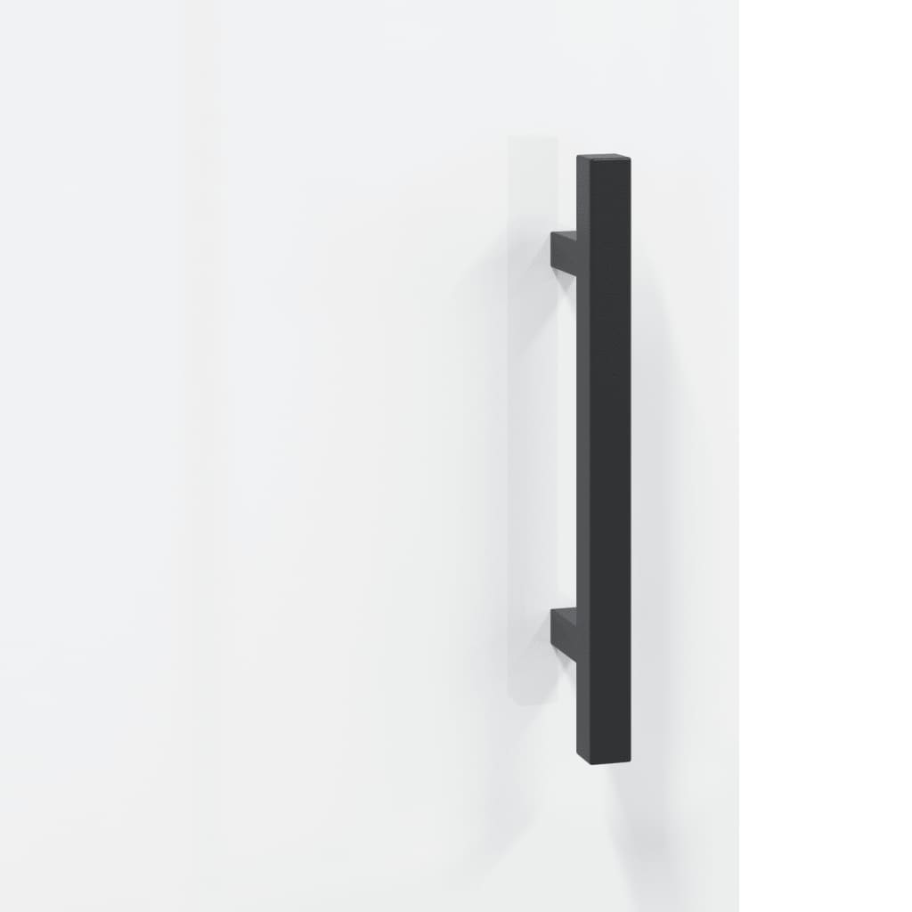 Armadietti a Parete 2 pz Bianco Lucido in Legno Multistrato 3197963