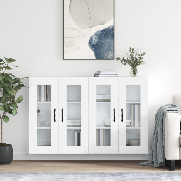 Armadietti a Parete 2 pz Bianchi in Legno Multistrato 3197969