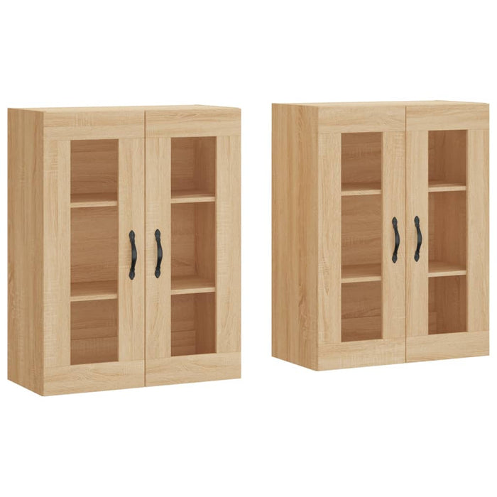 vidaXL Armadietti a Parete 2 pz Rovere Sonoma in Legno Multistrato