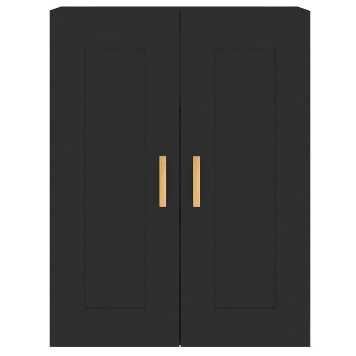 Armadietti a Parete 2 pz Neri in Legno Multistrato