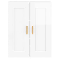 Armadietti a Parete 2 pz Bianco Lucido in Legno Multistrato 3197981