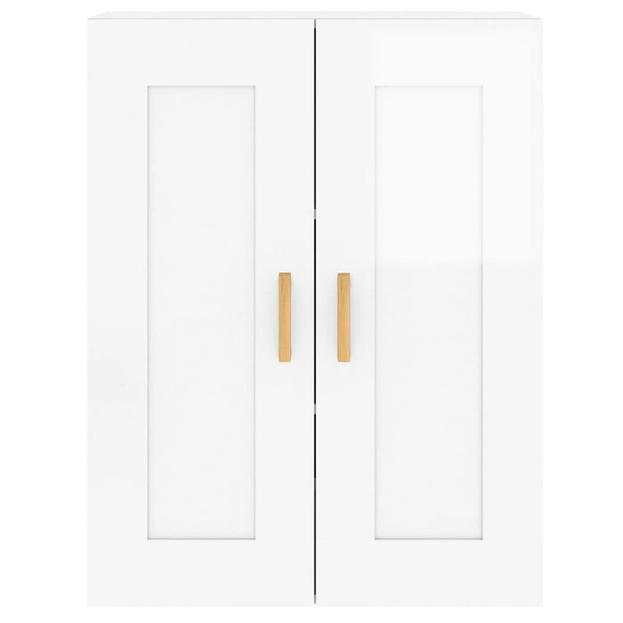 Armadietti a Parete 2 pz Bianco Lucido in Legno Multistrato 3197981