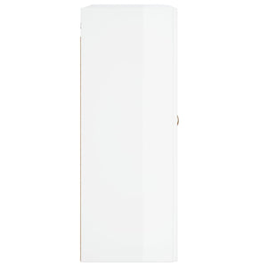 Armadietti a Parete 2 pz Bianco Lucido in Legno Multistrato 3197995