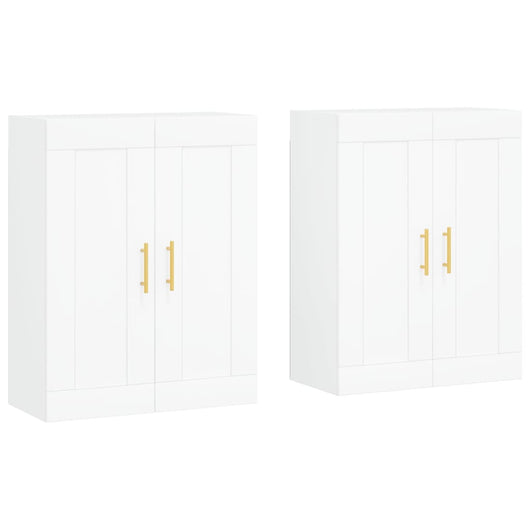 Armadietti a Parete 2 pz Bianchi in Legno Multistrato 3198001