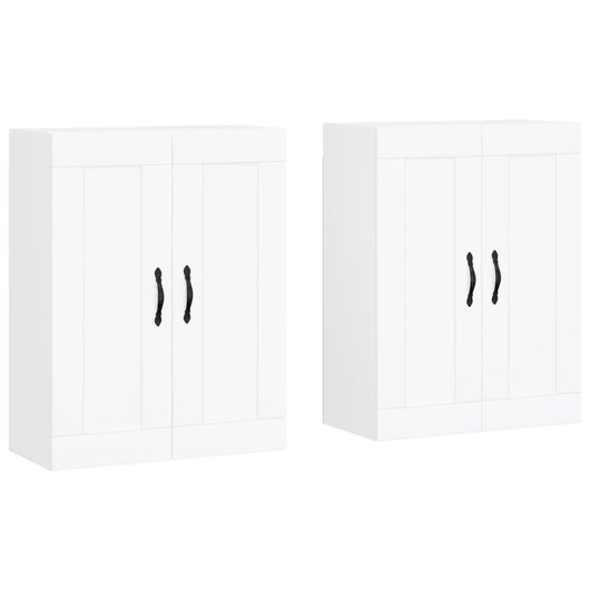 Armadietti a Parete 2 pz Bianchi in Legno Multistrato 3198009