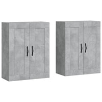 vidaXL Armadietti a Parete 2 pz Grigio Cemento in Legno Multistrato