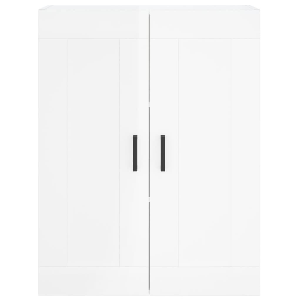 Armadietti a Parete 2 pz Bianco Lucido in Legno Multistrato 3198019