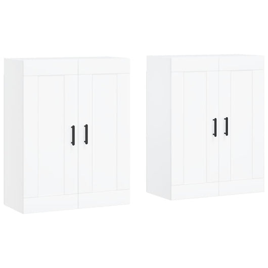 Armadietti a Parete 2 pz Bianchi in Legno Multistrato 3198025