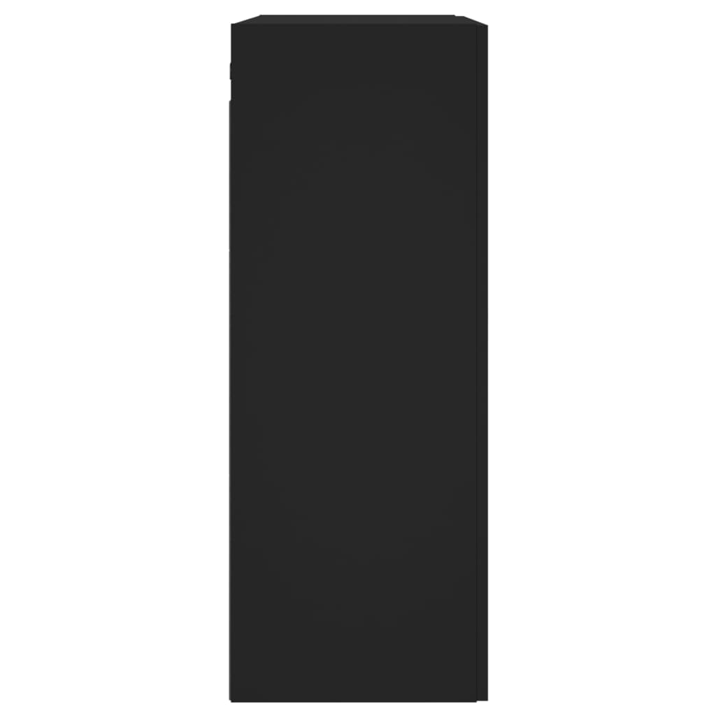 Armadietti a Parete 2 pz Neri in Legno Multistrato 3198034