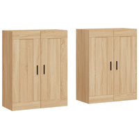 Armadietti a Parete 2 pz Rovere Sonoma in Legno Multistrato