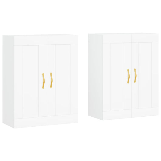 Armadietti a Parete 2 pz Bianchi in Legno Multistrato 3198049