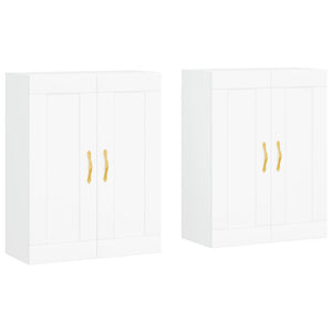 vidaXL Armadietti a Parete 2 pz Bianchi in Legno Multistrato