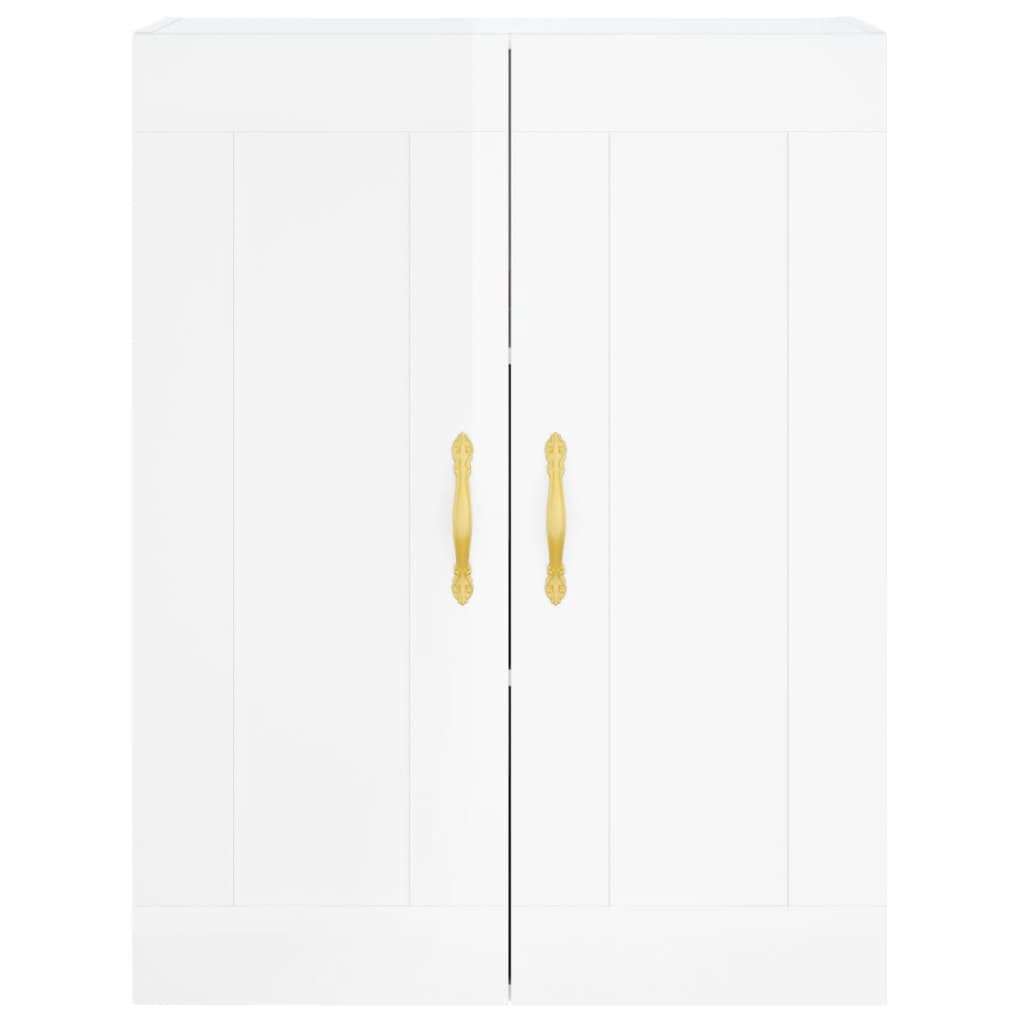 Armadietti a Parete 2 pz Bianco Lucido in Legno Multistrato 3198051