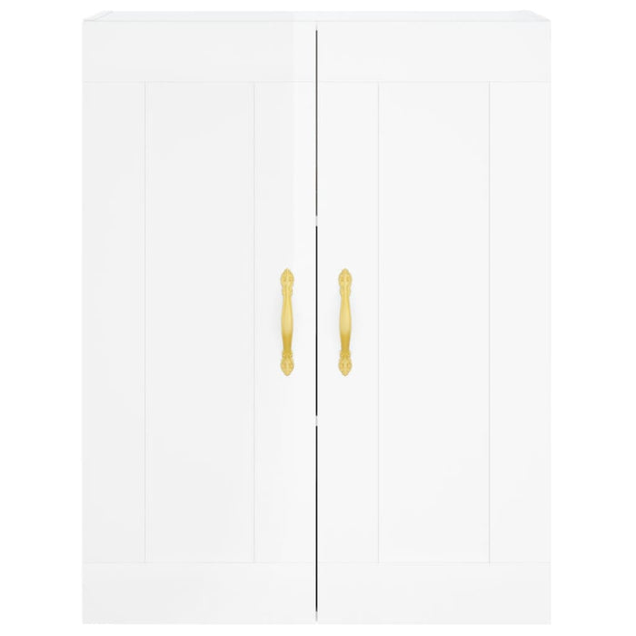 Armadietti a Parete 2 pz Bianco Lucido in Legno Multistrato 3198051