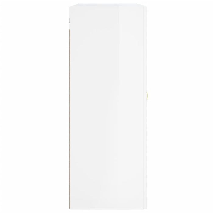 Armadietti a Parete 2 pz Bianco Lucido in Legno Multistrato 3198051