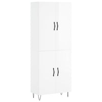 Credenza Bianco Lucido 69,5x34x180 cm in Legno Multistrato 3198059