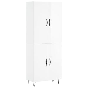 Credenza Bianco Lucido 69,5x34x180 cm in Legno Multistrato 3198059