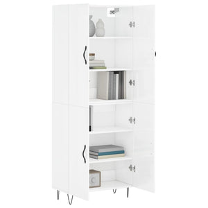 Credenza Bianco Lucido 69,5x34x180 cm in Legno Multistrato 3198059