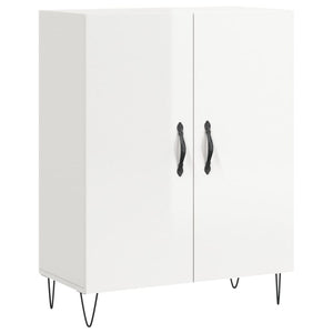 Credenza Bianco Lucido 69,5x34x180 cm in Legno Multistrato 3198059