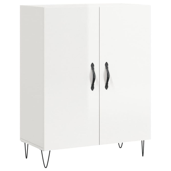 Credenza Bianco Lucido 69,5x34x180 cm in Legno Multistrato 3198059