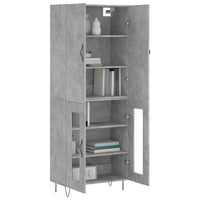 Credenza Grigio Cemento 69,5x34x180 cm in Legno Multistrato 3198069
