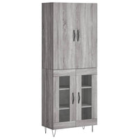 Credenza Grigio Sonoma 69,5x34x180 cm in Legno Multistrato 3198071