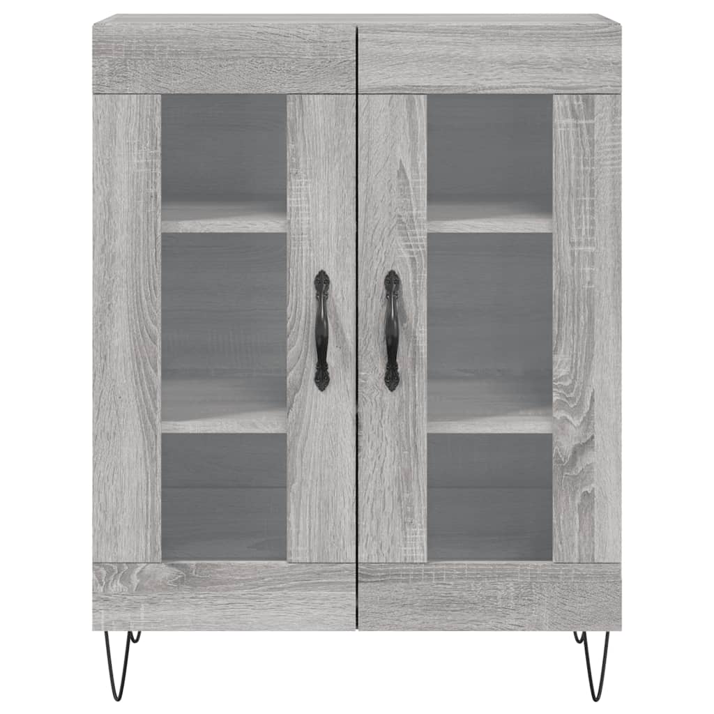 Credenza Grigio Sonoma 69,5x34x180 cm in Legno Multistrato 3198071