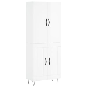Credenza Bianco Lucido 69,5x34x180 cm in Legno Multistrato 3198075