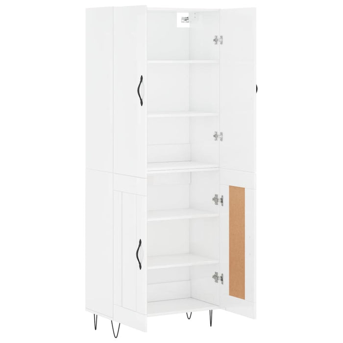 Credenza Bianco Lucido 69,5x34x180 cm in Legno Multistrato 3198075