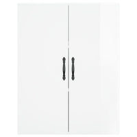 Credenza Bianco Lucido 69,5x34x180 cm in Legno Multistrato 3198075