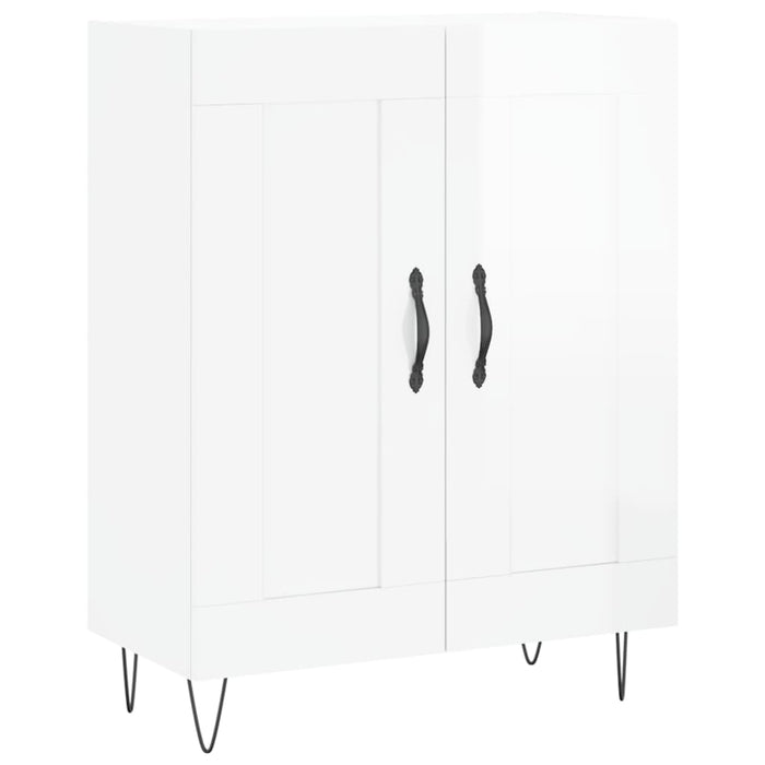 Credenza Bianco Lucido 69,5x34x180 cm in Legno Multistrato 3198075
